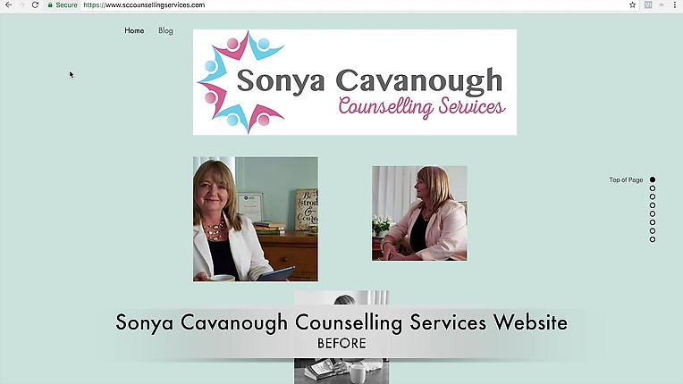 BEFORE > Sonya Cavanough Counselling Services Website